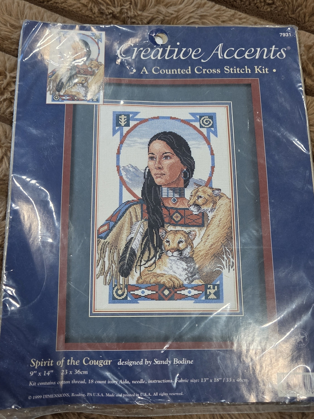 Creative Accents Counted Cross Stitch Kit "Spirit Of The Cougar" 7931 - 9x14